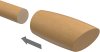 Endstücke Etta (Ellipse / Schräge) Buche lackiert für Gardinenstangen 20 mm Ø (2 Stück) 
