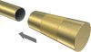 Endstücke Tanara (Konus) Messing-Optik / Satin-Gold für Gardinenstangen 20 mm Ø (2 Stück) 