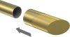 Endstücke Verano (Schräge) Messing-Optik / Satin-Gold für Gardinenstangen 20 mm Ø (2 Stück) 