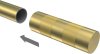 Endstücke Mavell (Zylinder) Messing-Optik / Satin-Gold für Gardinenstangen 20 mm Ø (2 Stück) 