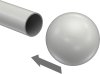 Endstücke Luino (Kugel) Weiß für Gardinenstangen 20 mm Ø (2 Stück) 