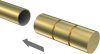 Endstücke Elanto (Rillenzylinder) Messing-Optik für Gardinenstangen 20 mm Ø (2 Stück) 