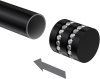 Endstücke Estana (Kappe Glitzer) Schwarz für Gardinenstangen 20 mm Ø (2 Stück) 