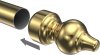 Endstücke Rondo (Rillenform) Messing-farbig für Gardinenstangen 28 mm Ø (2 Stück) 