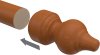 Endstücke Rondo (Rillenform) Kirschbaum lackiert für Gardinenstangen 28 mm Ø (2 Stück) 