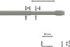 Vitragestangen mit Klebehaken Metall / Kunststoff Geno Silbergrau (2 Stück) ausziehbar 30-50 cm