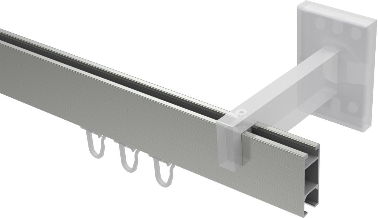 Innenlauf Gardinenstange Edelstahl-Optik eckig 14x35 mm SMARTLINE - Paxo  100 cm | Scheibengardinenstangen