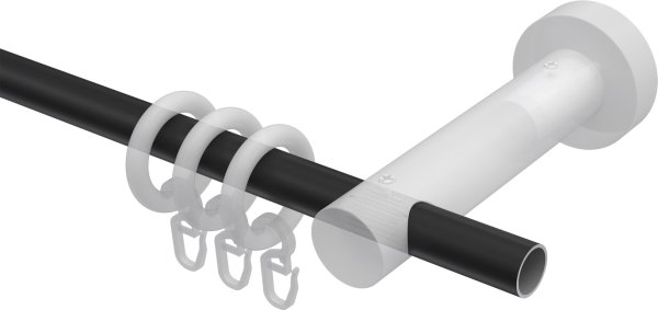 Gardinenstange Metall / Holz 16 mm Ø ADRIAN - Pin Schwarz / Buche lackiert