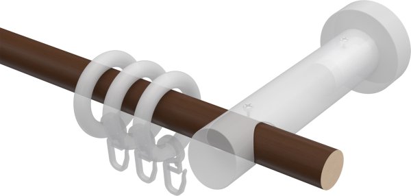 Gardinenstange Holz 20 mm Ø TALENA - Feta Nussbaum lackiert