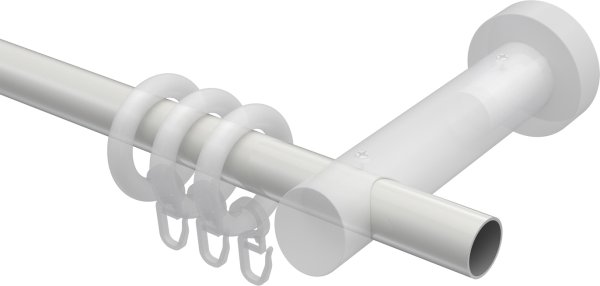 Gardinenstange Metall / Holz 20 mm Ø TALENA - Feta Weiß lackiert