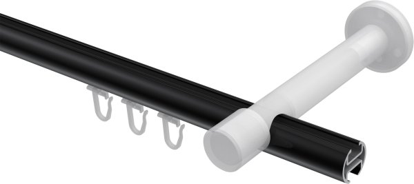 Innenlauf Gardinenstange Aluminium / Metall 20 mm Ø PRESTIGE - Santo Schwarz