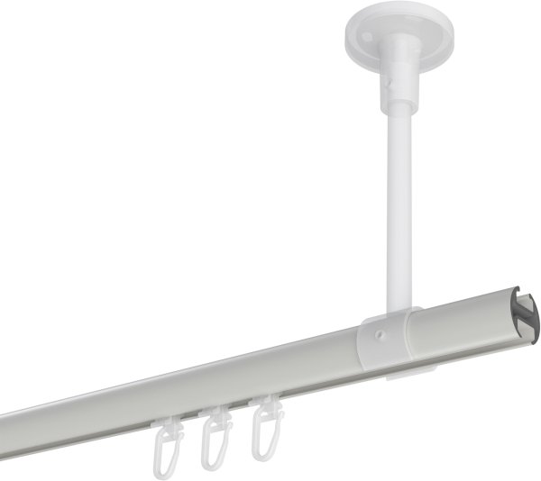 Innenlauf Gardinenstange Aluminium / Metall 20 mm Ø SONETTE - Santo Weiß