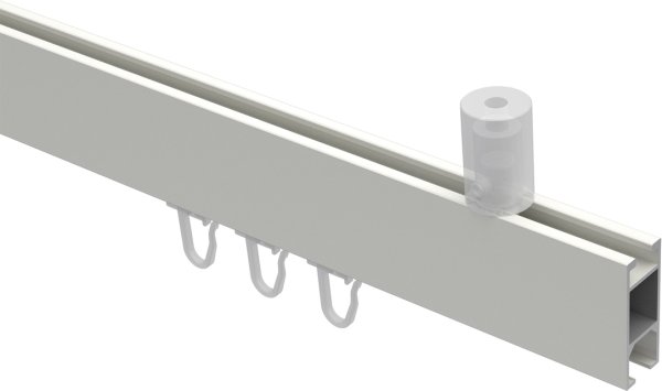Innenlauf Gardinenstange Deckenmontage Aluminium / Metall eckig 14x35 mm SONIUS - Paxo Weiß