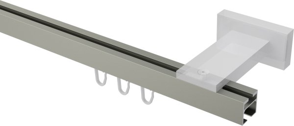 Innenlauf Gardinenstange Aluminium / Metall eckig 20x20 mm QUADLINE - Sono Satin-Silber
