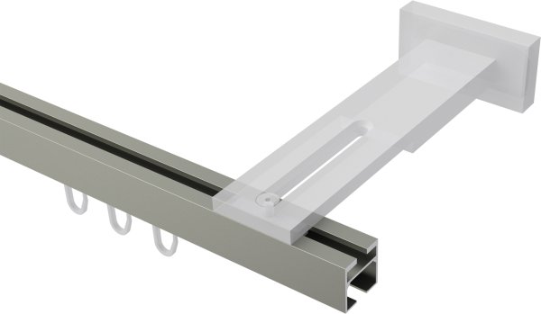Innenlauf Gardinenstange Aluminium / Metall eckig 20x20 mm QUADLINE (Multi) - Sono Satin-Silber