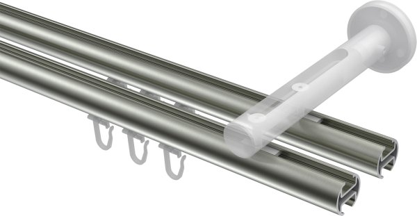 Innenlauf Gardinenstange Edelstahl-Optik / Messing-Optik 20 mm Ø 2-läufig SITENO - Sitra