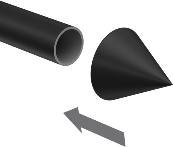 Endstücke Cone (Kegel) Schwarz für Gardinenstangen ausziehbar 16/13 mm Ø (2 Stück)