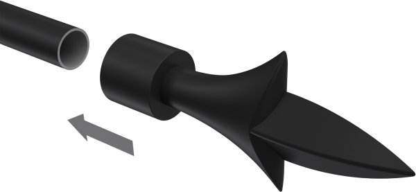 Endstücke Lily (Lilie) Schwarz für Gardinenstangen ausziehbar 16/13 mm Ø (2 Stück)