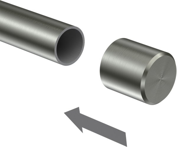 Endstücke Casa (Kappe) Edelstahl für Gardinenstangen 16 mm Ø (2 Stück)