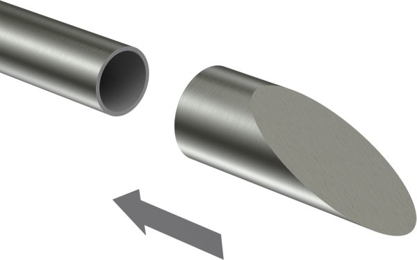 Endstücke Santoni (Schräge) Edelstahl für Gardinenstangen 16 mm Ø (2 Stück)