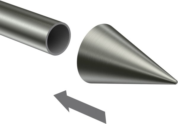 Endstücke Scarano (Kegel) Edelstahl-Optik für Gardinenstangen 16 mm Ø (2 Stück)