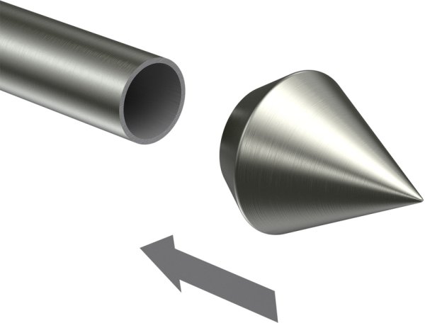 Endstücke Castello (Doppelkegel) Edelstahl-Optik für Gardinenstangen 16 mm Ø (2 Stück)