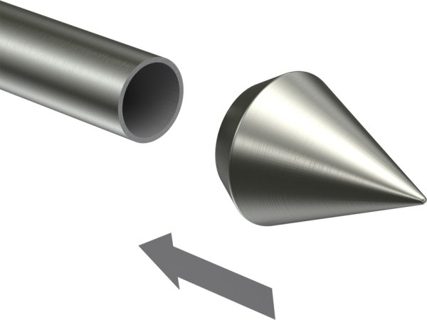 Endstücke Castello (Doppelkegel) Edelstahl für Gardinenstangen 16 mm Ø (2 Stück)