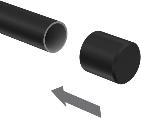 Endstücke Lucan (Kappe) Schwarz für Gardinenstangen 16 mm Ø (2 Stück)