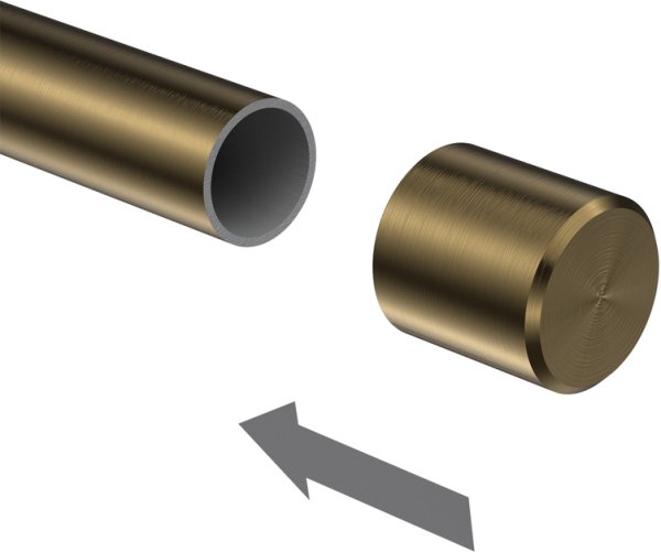 Endstücke Lucan (Kappe) Messing Antik für Gardinenstangen 16 mm Ø (2 Stück)