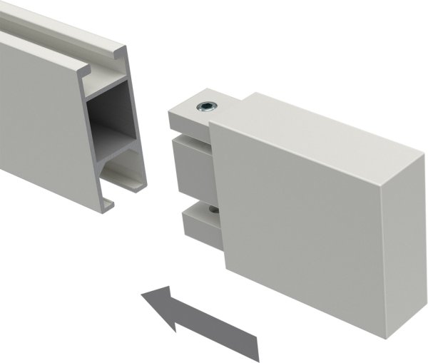 Endstücke Lox (Quader) Weiß für Innenlaufstangen 14x35 mm (2 Stück)