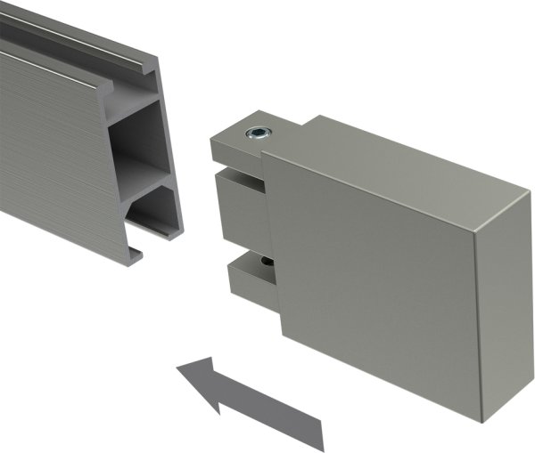 Endstücke Lox (Quader) Edelstahl-Optik für Innenlaufstangen 14x35 mm (2 Stück)