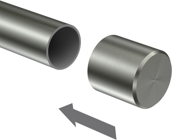 Endstücke Santo (Kappe) Edelstahl-Optik für Gardinenstangen 20 mm Ø (2 Stück)