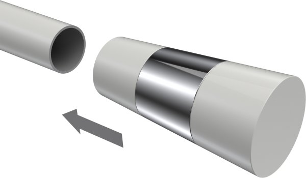 Endstücke Tanara (Konus) Weiß / Chrom für Gardinenstangen 20 mm Ø (2 Stück)