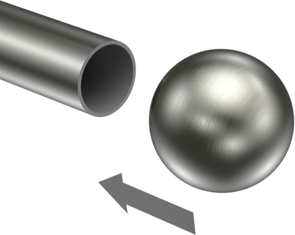 Endstücke Luino (Kugel) Edelstahl für Gardinenstangen 20 mm Ø (2 Stück)