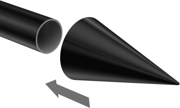 Endstücke Savio (Kegel) Schwarz für Gardinenstangen 20 mm Ø (2 Stück)