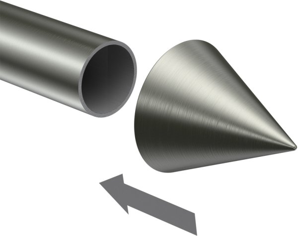 Endstücke Savio (Kegel) Edelstahl für Gardinenstangen 20 mm Ø (2 Stück)
