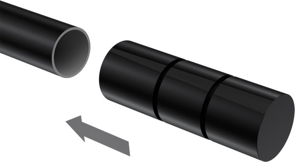 Endstücke Elanto (Rillenzylinder) Schwarz für Gardinenstangen 20 mm Ø (2 Stück)