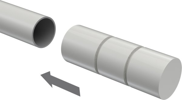 Endstücke Elanto (Rillenzylinder) Weiß für Gardinenstangen 20 mm Ø (2 Stück)