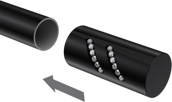 Endstücke Zoena (Zylinder Glitzer) Schwarz für Gardinenstangen 20 mm Ø (2 Stück)