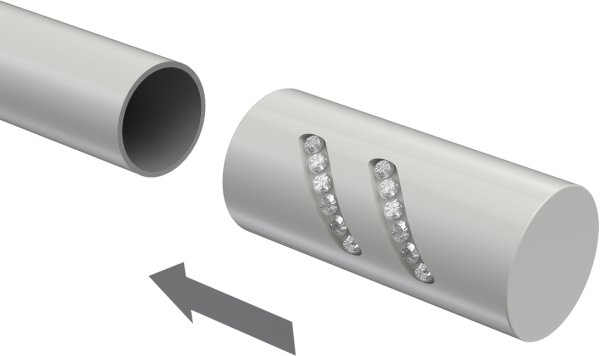 Endstücke Zoena (Zylinder Glitzer) Weiß für Gardinenstangen 20 mm Ø (2 Stück)