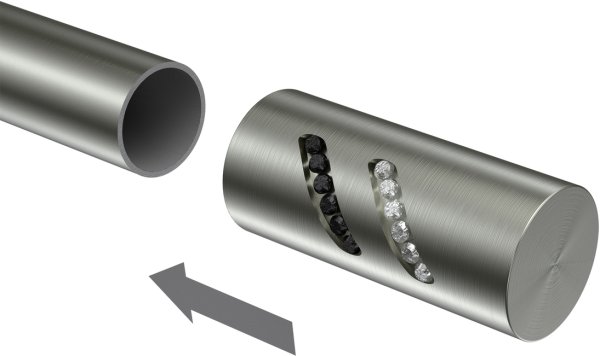 Endstücke Zoena (Zylinder Glitzer) Edelstahl-Optik für Gardinenstangen 20 mm Ø (2 Stück)