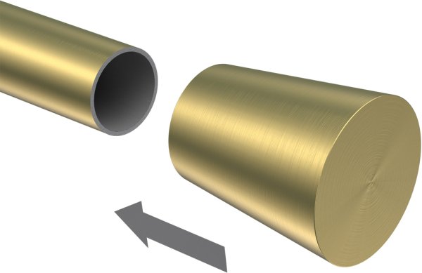 Endstücke Sitra (Konus) Messing-Optik für Gardinenstangen 20 mm Ø (2 Stück)