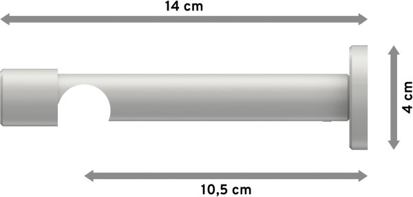 Träger Prestige Weiß 1-läufig 10,5 cm für Gardinenstangen 20 mm Ø