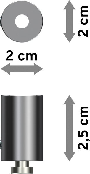 Deckenträger Sonius Chrom 1-läufig 2,5 cm für Innenlaufstangen 20 mm Ø / 14x35 mm (2 Stück)