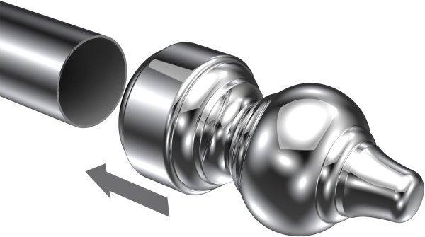Endstücke Rondo (Rillenform) Chrom für Gardinenstangen 28 mm Ø (2 Stück)