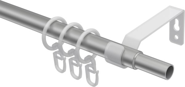 Ausziehbare Gardinenstange Metall / Kunststoff 16/13 mm Ø HERA - Livo Silbergrau