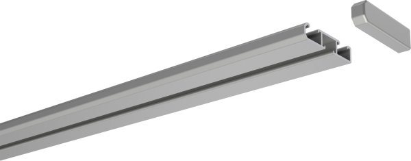 Gardinenschiene Aluminium 1- / 2-läufig SLIMLINE Silbergrau