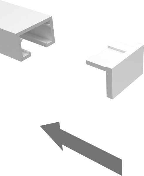 Endkappen für Gardinenschienen PRIMAX 1-läufig Weiß (2 Stück)