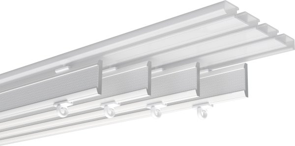Paneelwagen Universal Easyslide Aluminium mit Klettband Weiß