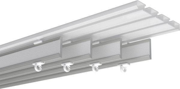 Paneelwagen Universal Easyslide Aluminium mit Klettband Silbergrau